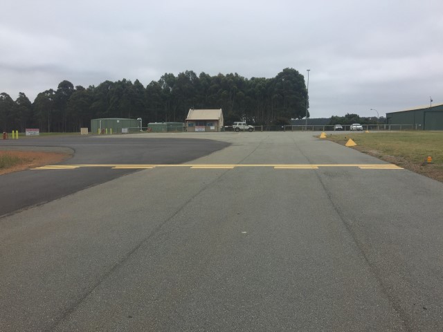 Taxiway into the terminal. Welcome to Denmark