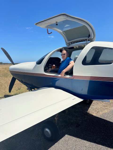 Fred in the cockpit