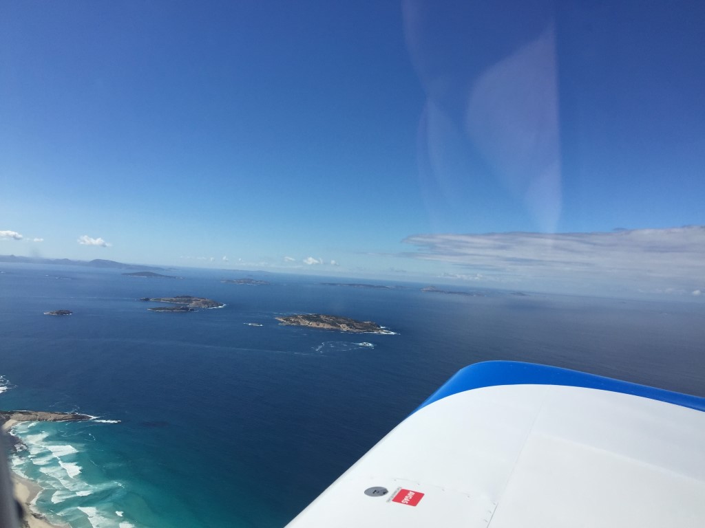 Flying to Esperance gives great views of the coast and the Recherche Archipelago. 