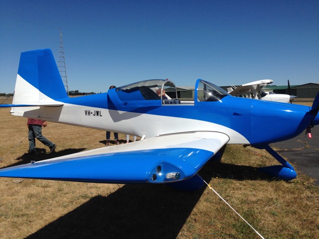 At Ballarat Airport tied down on the grass on one of our flights over to see family. The airport is a great facility and not far from home in Ballarat.