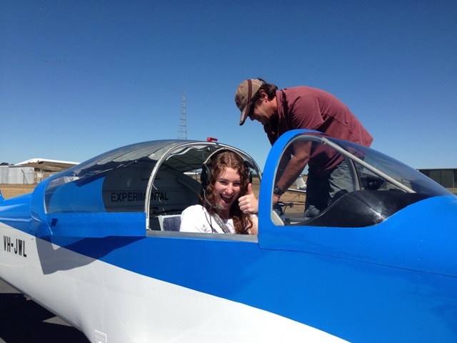 Taking my niece Claire for a flight around Ballarat, she was the only one game enough to go.