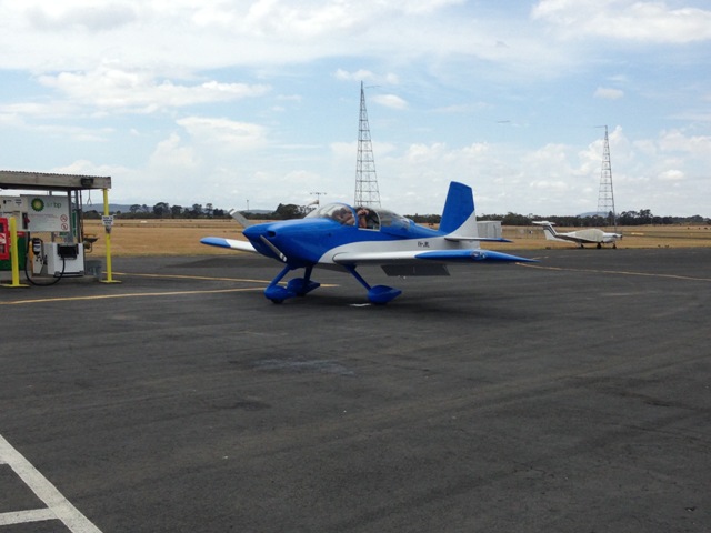 Taxiing out from Ballarat. There are two good sealed runways and a grass strip. We were on taxi for runway 23. The main runwayis 18/36.