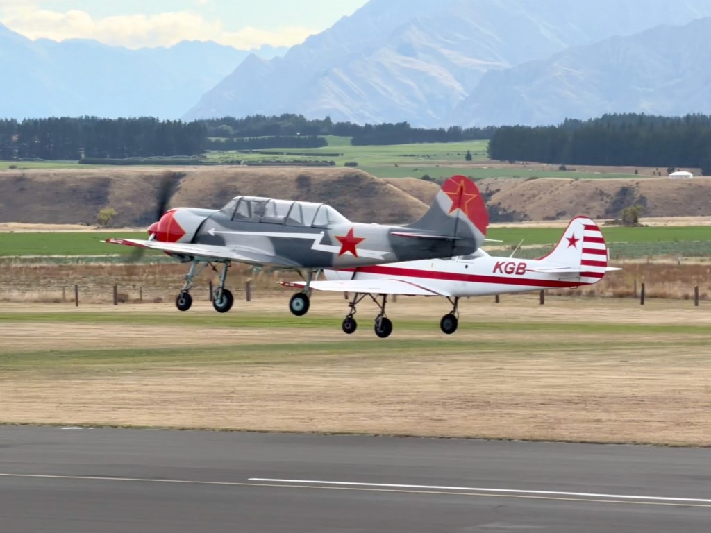 The Yak-52 is a Soviet-designed, two-seat primary trainer and aerobatic aircraft that first flew in the 1970s. They are popular among sport pilots and are frequently seen at airshows, such as the Warbirds Over Wanaka in New Zealand.